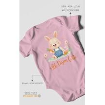 Morivokids İlk Dişim Çıktı Kısa Kollu Bebek Body %100 Pamuk Zbn119-kk Koyu Pembe
