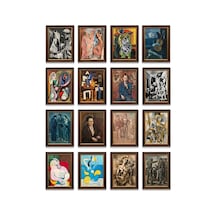 Pablo Picasso Tabloları 16'lı Sticker Seti Laptop Defter Planlayıcı Etiketi Çok Renkli