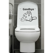 Goodbye Tasarımlı Klozet Kapağı Banyo Wc Sticker 30x25 Cm