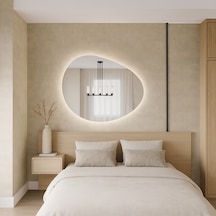 40x50 Cm Modern Oval Led Ayna Dokunmatik Dim Edilebilir, 3000k Günışığı Sarı