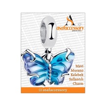 Mavi Murano Kelebek Sallantılı Charm Asafaccessory