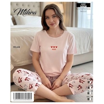 Miressa Kadın Kapri Pijama Takımı PEMBE
