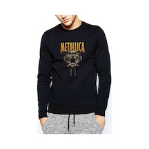 Metallica Metal Rock Müzik Baskılı Siyah Erkek Örme Sweatshirt (530973292)