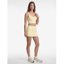 Koton Yüksek Bel Slim Fit İnterlok Spor Mini Şort Etek Sarı 6sak40397nk