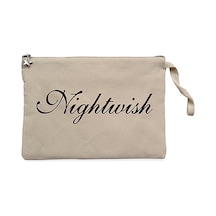 Nightwish Logo Krem Clutch Astarlı Cüzdan / El Çantası Krem