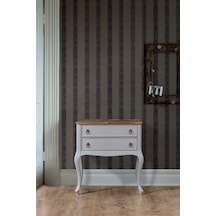 Wooding Masif 2 Çekmeceli Gri Ceviz Komodin - Mini Konsol