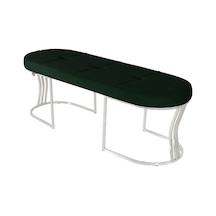 Viego Silver Collection- Yeşil Kapitoneli Chester Model Puf & Bench & Koltuk & Uzun Makyaj Puff & Yatak Ucu