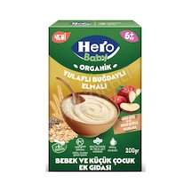 Hero Baby Organik Sütsüz Yulaflı Elmalı Kaşık Maması 200 Gr 3 Adet