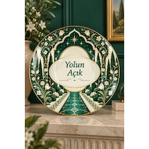 Dekoratif Duvar Tabağı Gönülden Sözler Dekorlu Seramik Tabak Pembe