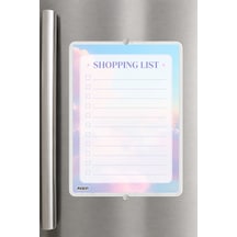 Alışveriş Listesi - A5 - Mıknatıslı - Pvc - Buzdolabı Notluk & Masaüstü - Yaz Sil - Planlayıcı - 4256 Çok Renkli