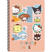 Keskin Color Hello Kitty And Friends Çizgili Defter 16,5 X 22,5 Cm Spiralli 80 Yaprak Beyaz