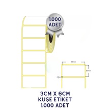 30x60mm Kuşe Barkod Etiketi 1000 Adet