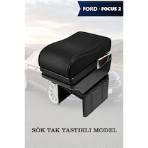 Focus 2 Uyumlu Siyah Renk Lüks Tip Kol Dayama Bardaklıklı Küllüklü