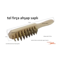 Tel Fırça Ahşap Saplı Sert Tel Fırça Pes Temizleme Silme Fırçası