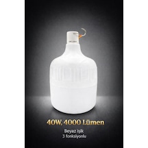 Şarjlı Ampul 40 W 4000 Lümen 3 Fonksiyonlu -