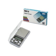 Mini 6x12cm Hassas Tartı - Terazi 300gr/0.01gr Şeffaf Pls.kapaklı - Pilli 2pcs İnce