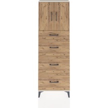 Arges Dolap 2 Raflı 4 Çekmeceli 2 Kapaklı 60x30x182 Aytaşı-çam Aytaşı