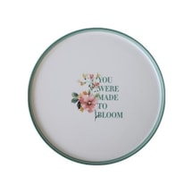 Keramika Çiçek Motto Pasta Tabak 22 Cm - 7 Adet Tarı Beyaz