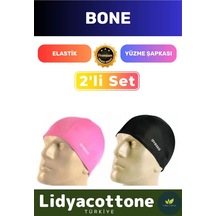 Elastik Yüzme Şapkası Su Geçirmez Silikon Yüzücü Havuz Deniz Bonesi 2'li Set Çok Renkli