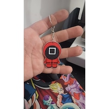 Squid Game Dörtgeni Sevimli Figür Karakter Anahtarlık Çok Renkli