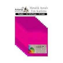 Metalik Aynalı Fon Kartonu 10 Lu A4 20x30 Cm 1 Paket Okul Sınıf Dekoratif Pırıltılı Folyo Kağıt Dekoratif Anasınıfı Kreş Pembe