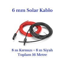 6 mm Mc4 Soketli 16 Metre (8m+8m) Güneş Paneli Solar Kablo