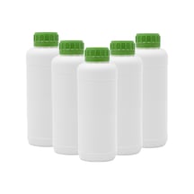 Borox Plastik Yuvarlak Yeşil Kilit Kapaklı Numune Şişe 5 x 1000 ML