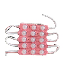Point 5 Adet 3 Ledli Parmak Led Modül 1.5w 2835 Smd Mercekli 12v Pembe