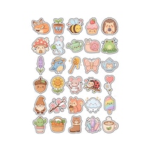 30 Adet Masalsı Bahçe Sticker Seti - Laptop Defter Telefon İçin Çok Renkli