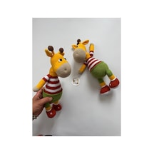 Adenya Sepeti Amigurumi Örgü Renkli Zürafa Oyun Ve Uyku Arkadaşı-34 Cm Çok Renkli
