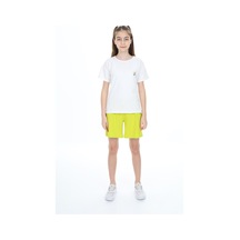 Toontoy Kids Toontoy Kız Çocuk Garni Detaylı Baskılı Şortlu Takım Yeşil