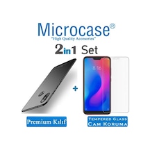 Microcase Xiaomi Mi A2 Lite Premium Matte Silikon Kilif + Cam 299650852 - Seçenek / Renk-Cam Koruma-Kirmizi-Tempered Glass Istiyorum