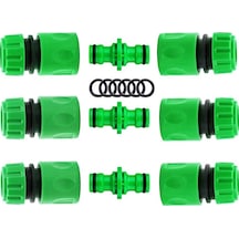 Bahçe Hortumu İçin Hızlı Bağlantı Seti 6 Adet 1/2" Hortum Hızlı Bağlantısı, 3 Adet Çift Bağlantı Diğer