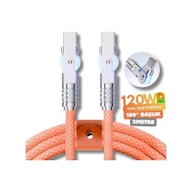 A6018 Type C To Type C Hızlı Şarj Data Kablosu Çevirici Dönüştürücü Adaptör 180 Döner 120w - 2m