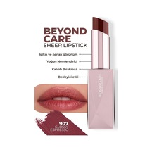 Beyond Care Sheer Lipstick 907 - Glossy Espresso - Yoğun Nemlendirici Besleyici Etki - Parlak Ruj Çok Renkli