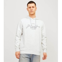 Jack & Jones Erkek Sweatshirt Beyaz 12256838 Jjferrıs Sweat Hood 25kw21000484 W2100384 Beyaz