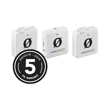 Wireless Me Dual: Beyaz İki Vericili Kompakt Telsiz Mikrofon Sistemi
