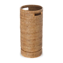 Kouboo La Jolla Rattan Yuvarlak Şemsiye Tutucu İle Su Catch, Bal Rengi Kahverengi P, Honigbraun, 24.13 X 24.13 X 53.3 Diğer