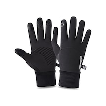 Maiyame Kışlık Spor Eldiveni: Doku Dokunmatik, Sıcak Tutucu, Kayma Önleyici, Rüzgar Dayanıklı - Siyah M Diğer