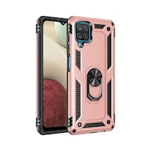 Newface Samsung Galaxy A22 Kılıf Sofya Yüzüklü Silikon Kapak - Rose
