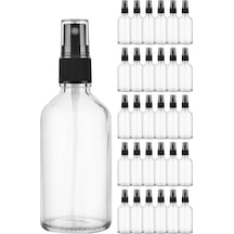 Afracam Şeffaf 50 Ml Sprey Kolonya Dezenfektan Cam Şişe 30 Adet Siyah