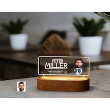 Bk Gift Kişiye Özel İsimli Doktor Karikatürlü Led Işıklı Akrilik Masa İsimliği-7, Ofis Dekoru, Mesleki Hediye, Ofis Hediyeleri Kobitmeyen138034 Bk Gif