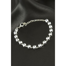 Savoroski - 746 - Zirkon Taşlı Bileklik - Shophnrl - Gümüş Rengi