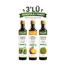 Naturella Ananas Bromelian, Enginar & Matcha Sirke Seti 3 X 500 Ml