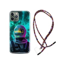 Apple Uyumlu iPhone 11 Pro Max Kılıf Rasta Boyun Askılı Space 1814