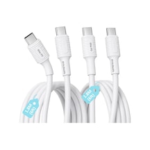 2 Adet X 180cm 6ft Type C-c Kablo Seti, Kaymaz Tutamaç, 60watt Pd Hızlı Şarj, İphone 15/16/17 Ve Android İçin, Beyaz, Coral 2 Ad X 1.8mt Beyaz