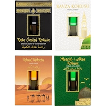 Kabe Örtüsü + Medine Ravza + Mescidi Aksa + Uhud Alkolsüz Esans 4 x 3 ML