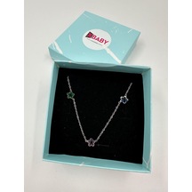 Xbaby Yıldız Taşlı Gümüş Renk Kolye Altın - Gümüş