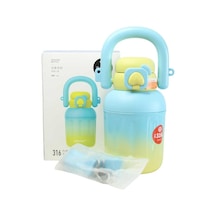 Shotay St-8931 680ml Pipetli Mavi-sarı Çelik Matara Diğer