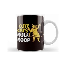 Cute Cats Hula Hoop Hula Hooper Hooping Fitness Sports Dance Kupa Bardak Porselen Karışık